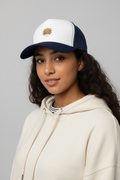 Femme casquette blanc marine