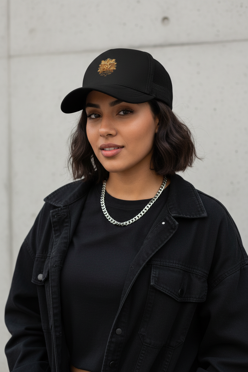 Femme casquette noir noir
