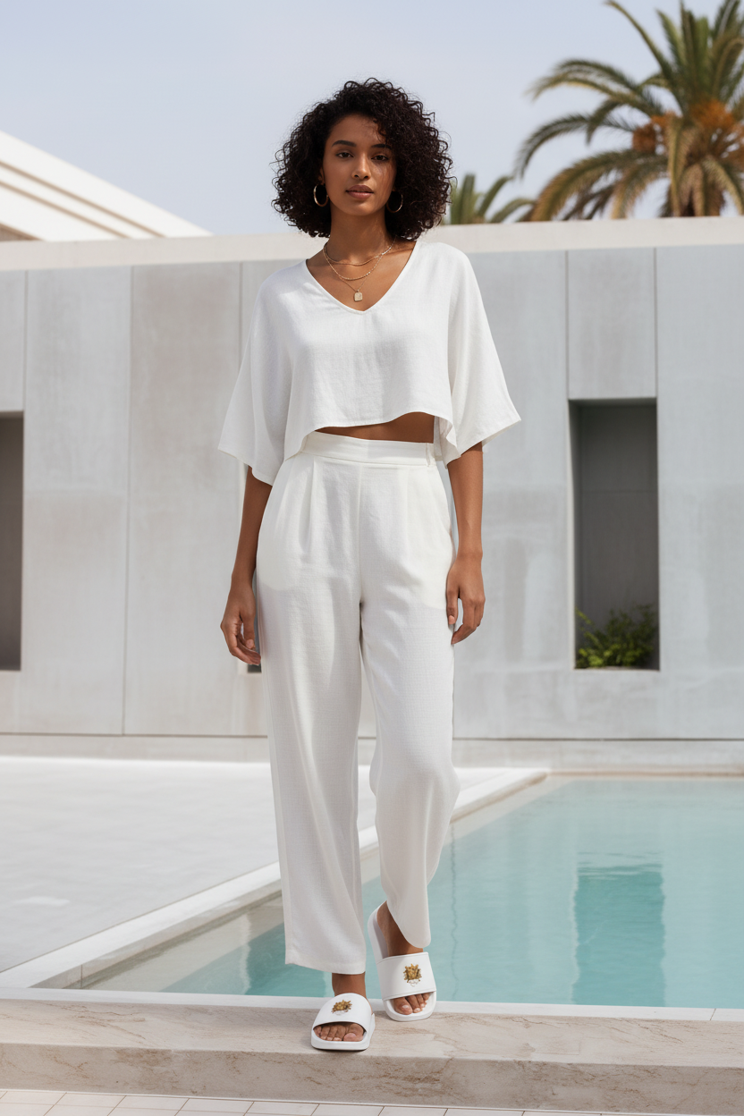 Femme claquettes blanches