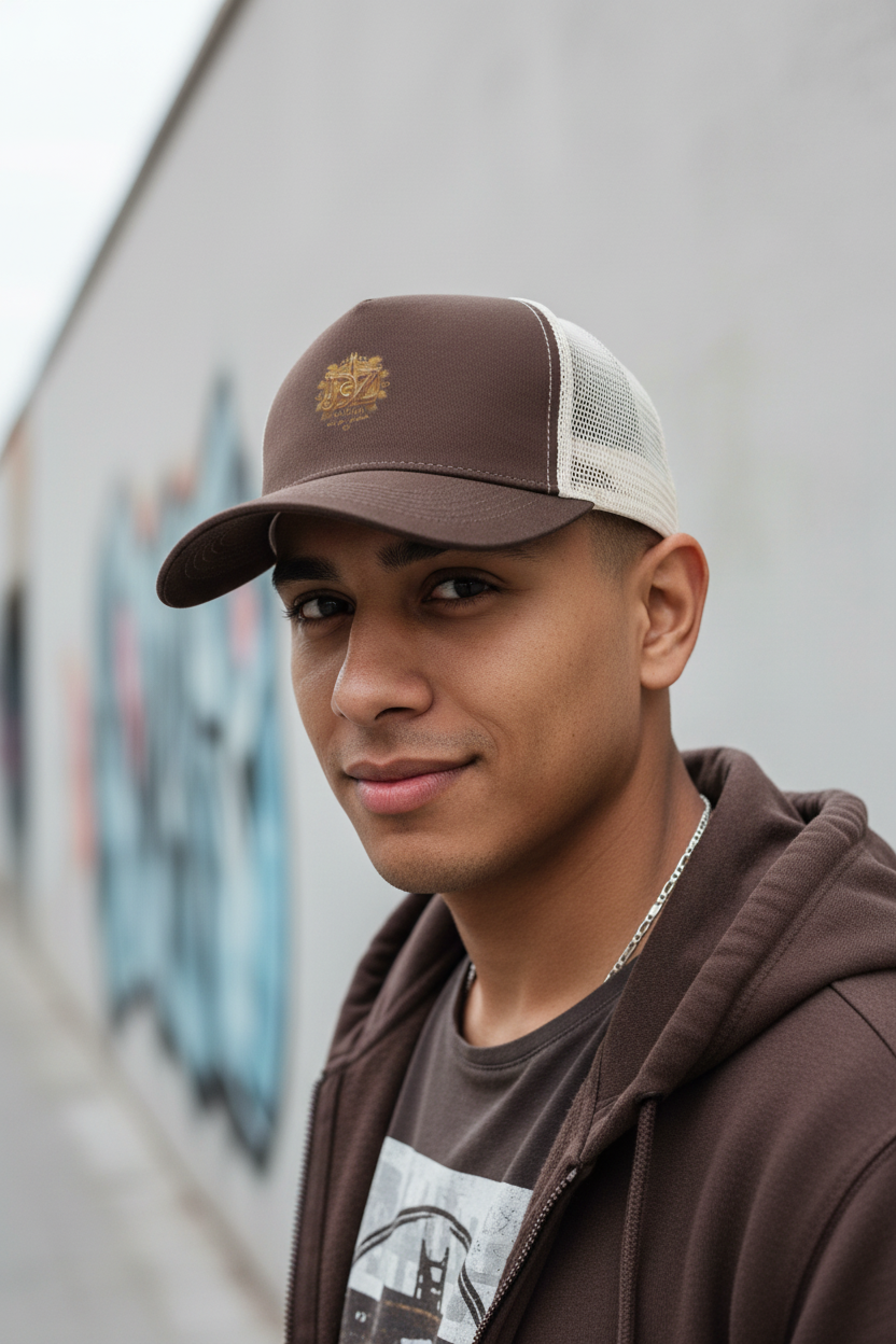 Homme casquette marron beige