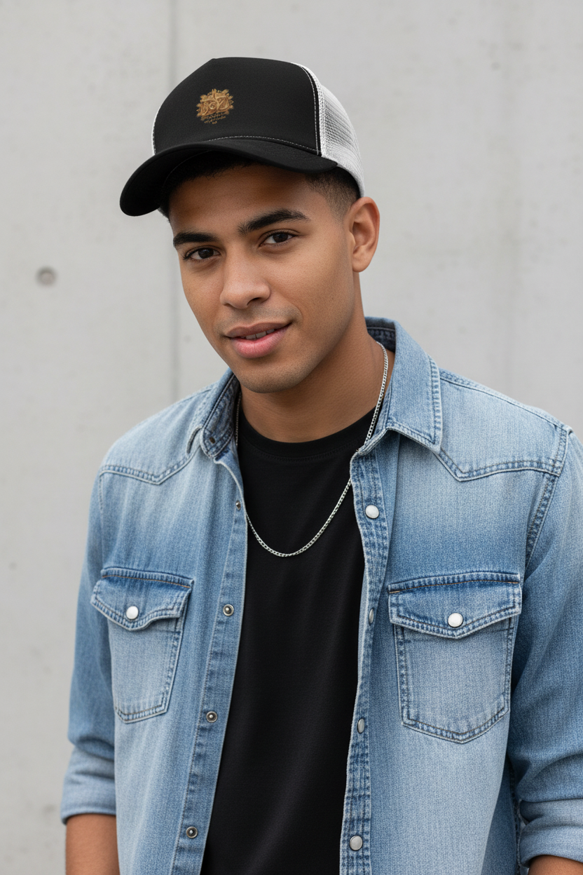 Homme casquette noir gris pierre