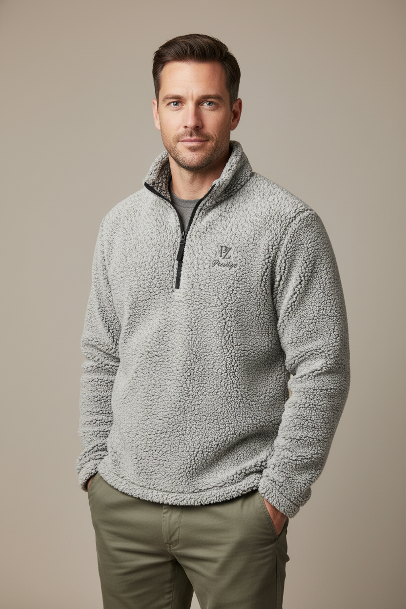 Polaire sherpa zippée PZ Prestige portée par un mannequin homme