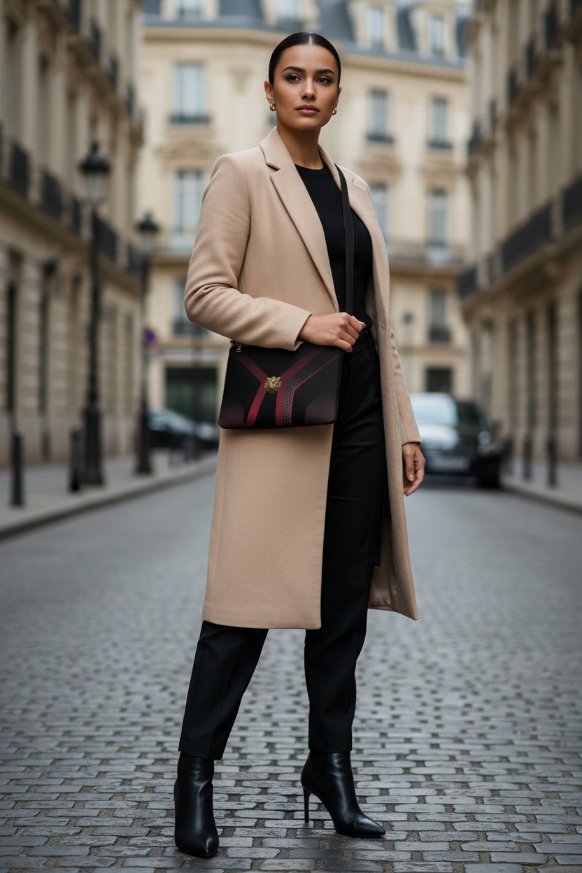 Mannequin femme portant le sac à bandoulière DZ Algeria PZ Prestige