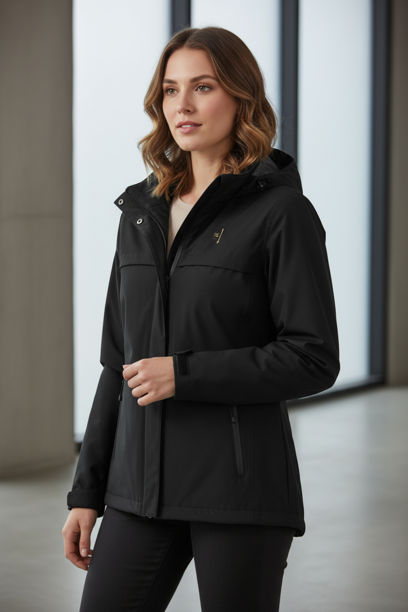 Veste Torrent Signature PZ Prestige noire portée par un mannequin femme