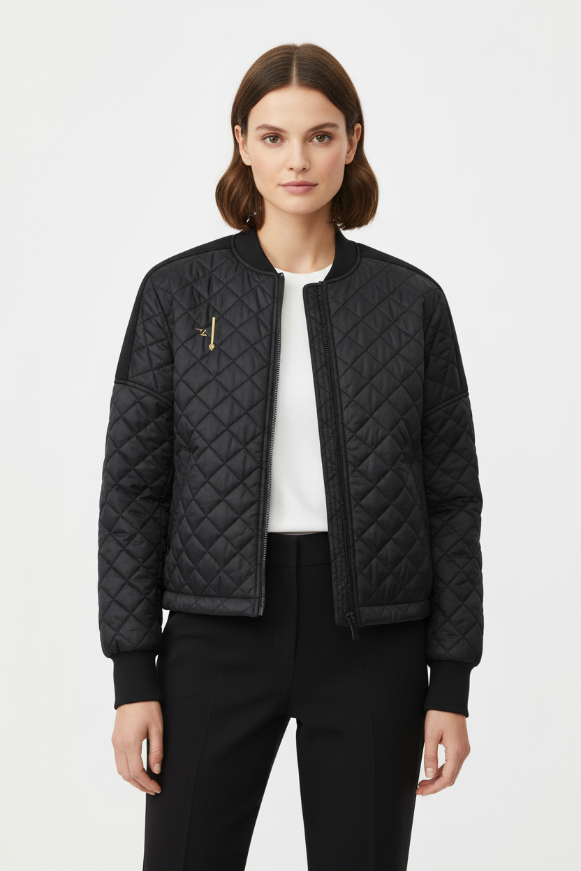 Veste Signature Deep Black PZ Prestige portée par un mannequin féminin