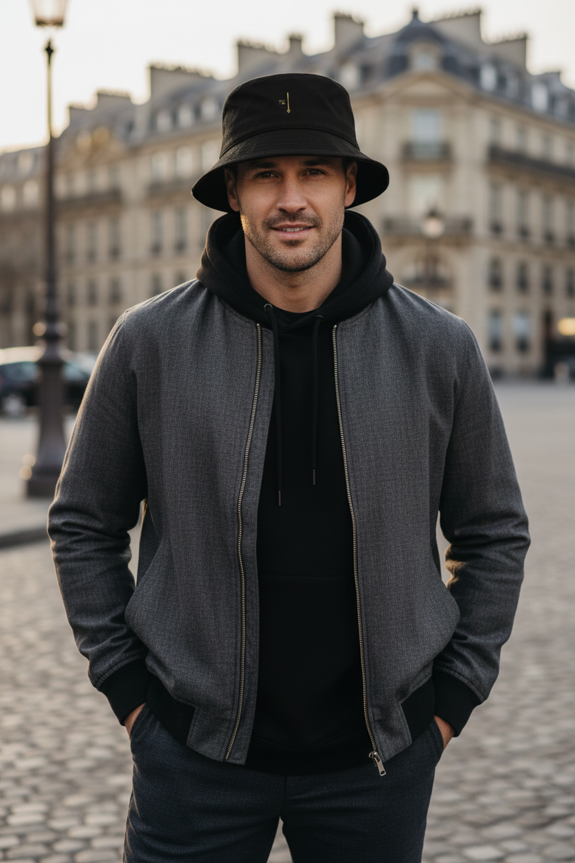 Mannequin homme portant le Bob Signature Noir & Or PZ Prestige