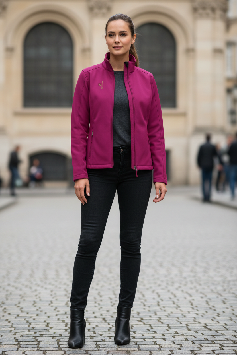 Veste PZ Prestige baie intense portée par un mannequin femme en extérieur
