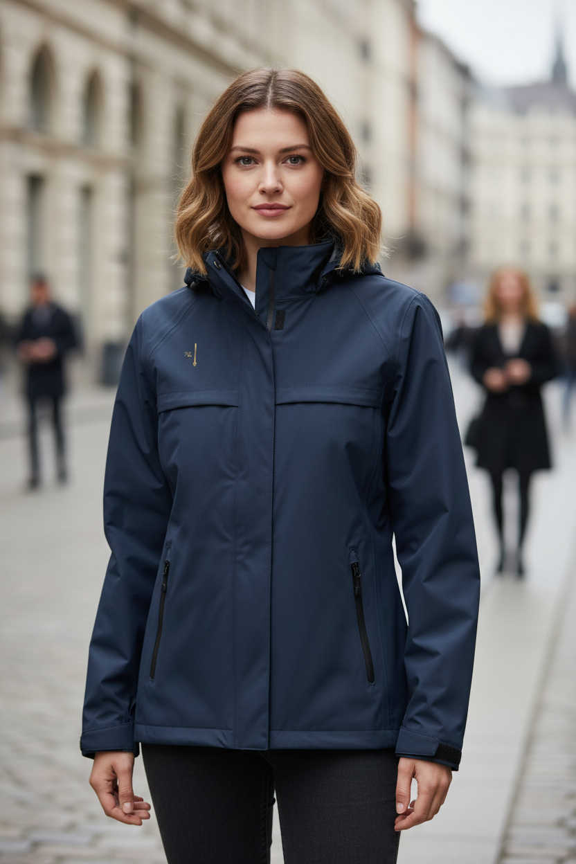 Veste Torrent Signature PZ Prestige bleu marine portée par un mannequin femme