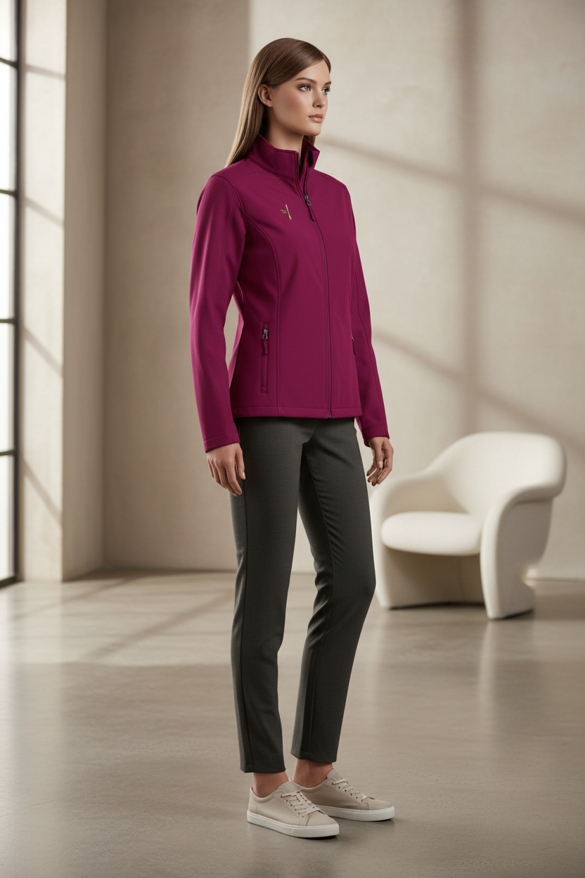 Veste PZ Prestige baie intense portée par un mannequin femme de profil